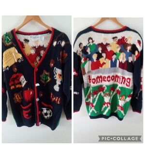 EAGLE'S EYE Vintage Heavyweight Homecoming Preppy Cardigan Sweater | M